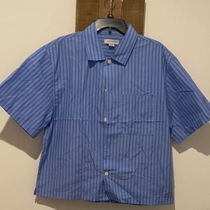 Cotton On Men's Blue Striped Button-Down Shirt
